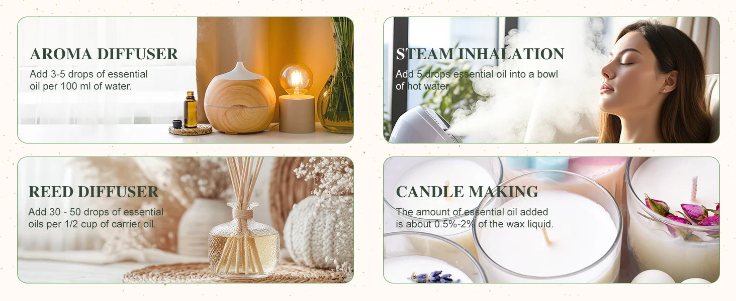 PHATOIL 30ml Essential Oils – Aromatherapy Scents for Diffusers, Candles & DIY